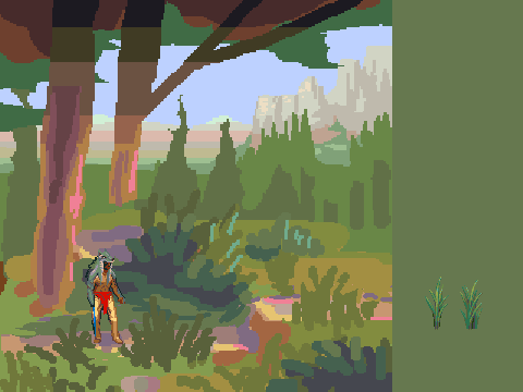 background art for use within a game. Progress state for developing final art assets.
